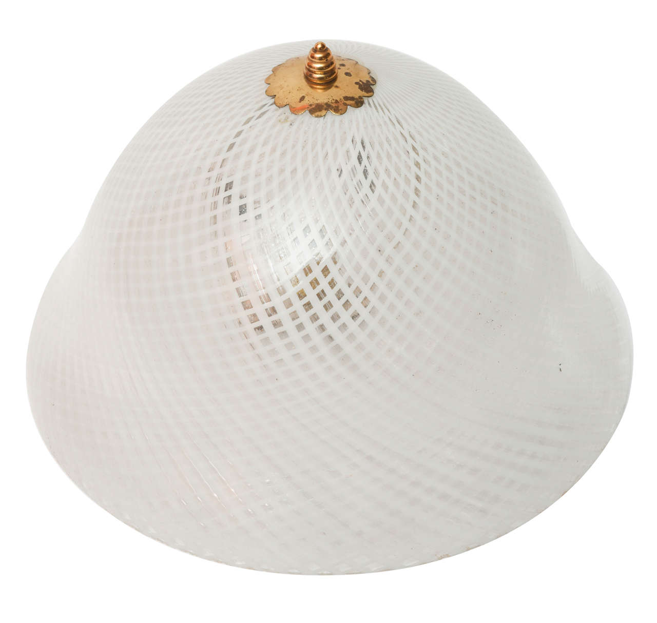 Pair of Venini White Glass Italian Ceiling Lights In Excellent Condition For Sale In Milan, IT